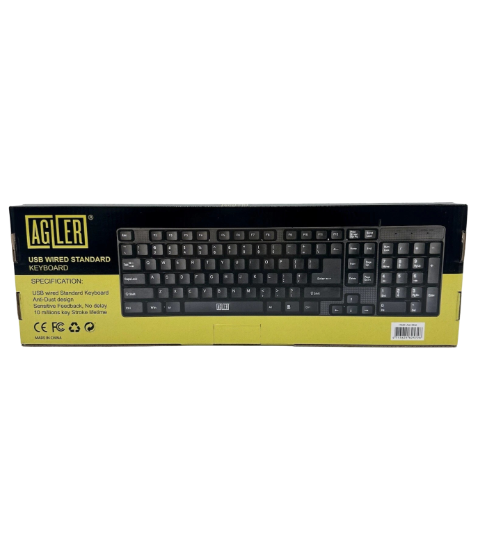 Teclado Agiler USB, Idioma Ingles, Negro - AGI-9832