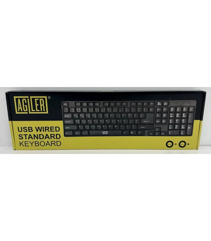 Teclado Agiler USB, Idioma Ingles, Negro - AGI-9832