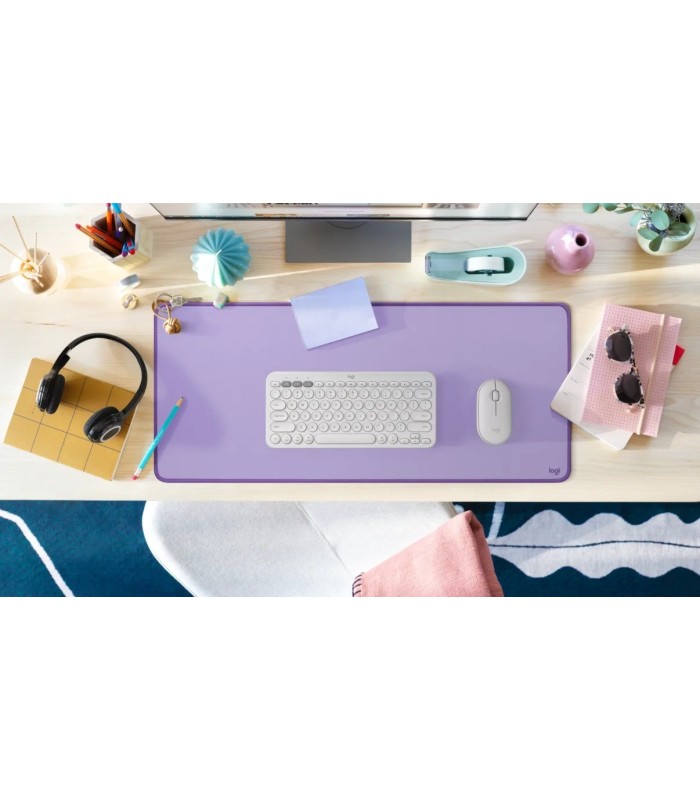 Mouse Pad Logitech Studio Series, para Teclado y Mouse, base de goma antideslizante, fácil deslizamiento, superficie resistente 