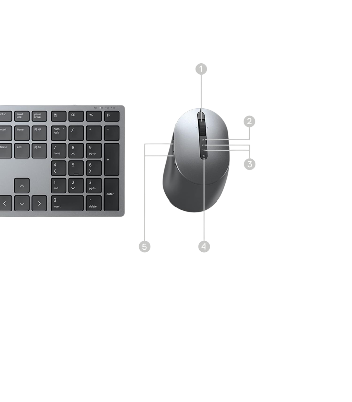 Combo Dell KM7321W Teclado y Mouse Inalámbricos | Conectividad Dual y Alto Rendimiento