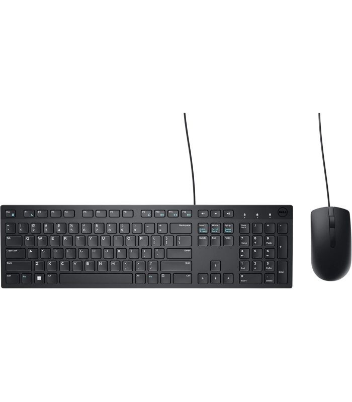 Combo Teclado y Mouse Dell KM300C Alámbrico - Diseño Ergonómico en Inglés