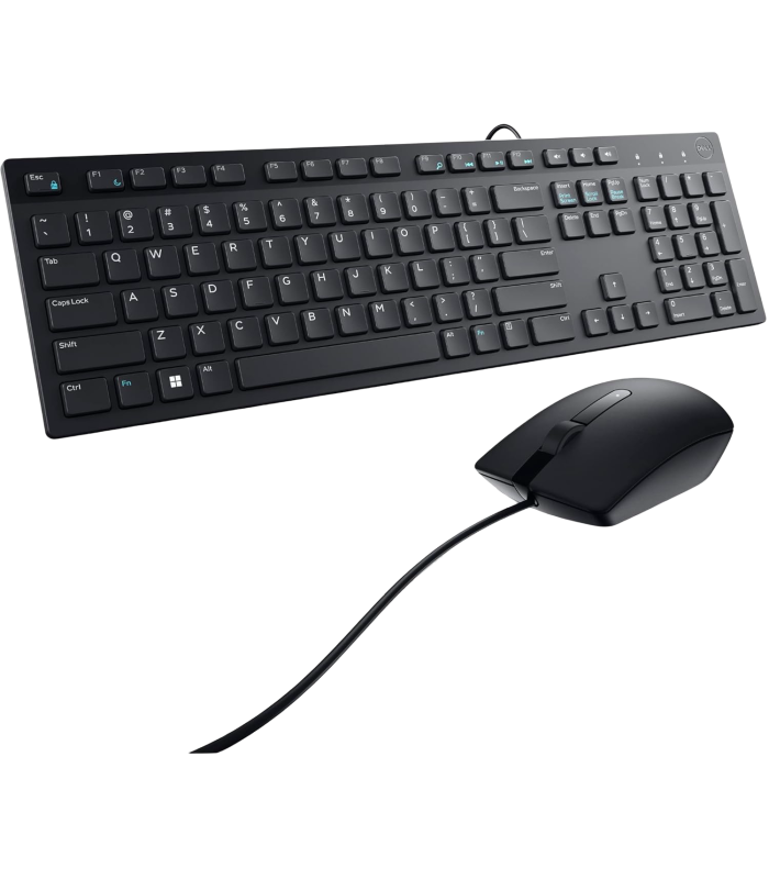 Combo Teclado y Mouse Dell KM300C Alámbrico - Diseño Ergonómico en Inglés