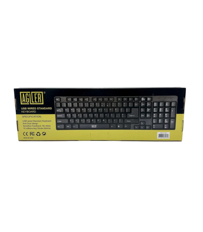 Teclado Agiler AGI-9832 USB en Inglés, Negro | Molygo